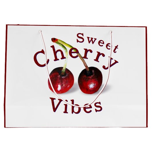 Cherries Large Gift Bag Große Geschenktüte (Rückseite)