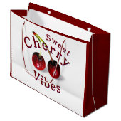 Cherries Large Gift Bag Große Geschenktüte (Vorderseite Schrägansicht)