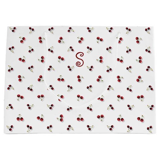 Cherries Large Gift Bag Große Geschenktüte (Vorderseite)
