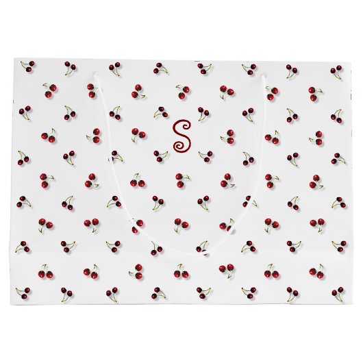 Cherries Large Gift Bag Große Geschenktüte (Rückseite)