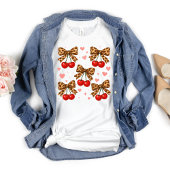 Cherries Leopard Cheetah Bow Coquette Ästhetik T-Shirt
