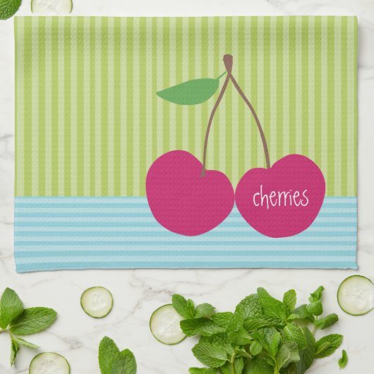 Cherries Microfiber Küche Handtuch (Gefaltet)