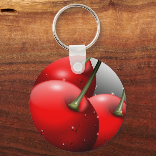 Cherries Nah mit Dew-Schlüsselanhänger Schlüsselanhänger (Vorderseite)