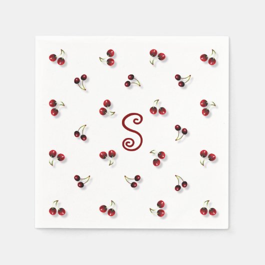 Cherries Paper Napkin Serviette (Vorderseite)