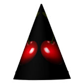 Cherries Paper Party Hat oder Color auswählen Partyhütchen (Vorderseite)