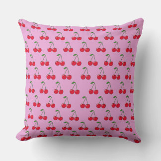 Cherries pattern pink kissen