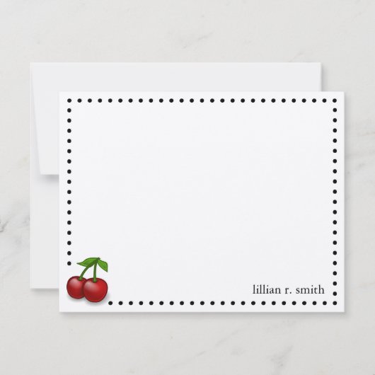 Cherries Personalisierte Note Card Mitteilungskarte (Vorderseite)