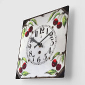 Cherries. Quadratische Wanduhr (Winkel)