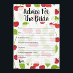 Cherries Ratgeber für die Brautdusche Hinweiskarte<br><div class="desc">Rote Kirschen Bridal Advice Spiel für die Braut zu sein.</div>