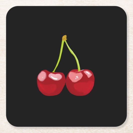cherries rechteckiger pappuntersetzer (Vorderseite)