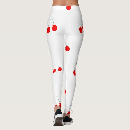 Cherries Red Pattern Leggings (Rückseite)