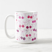 Cherries Ribbons and Bows Watercolor Pattern Kaffeetasse (Links)