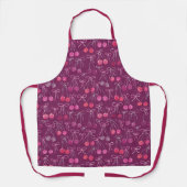 Cherries Ribbons and Bows Watercolor Pattern Schürze (Vorderseite)