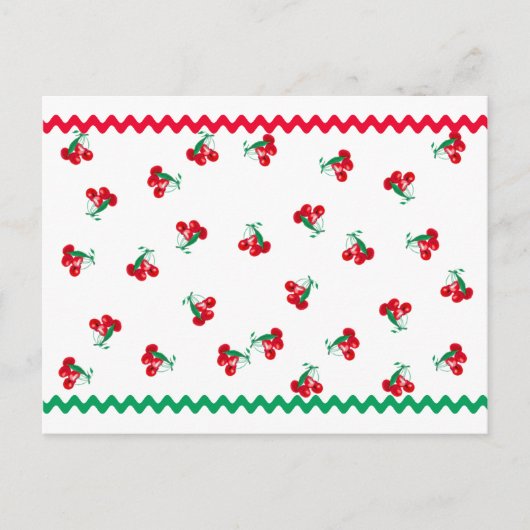 Cherries & Ric Rac Recicard Postkarte (Vorderseite)
