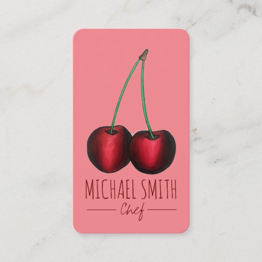Cherries Ripe Red Cherry Frucht Koch hausgemachte  Visitenkarte (Vorderseite)