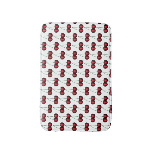 Cherries Ripe Red Cherry Summer Frucht Print Badematte (Vorderseite Vertikal)