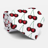 Cherries Ripe Red Cherry Summer Frucht Print Krawatte (Gerollt)