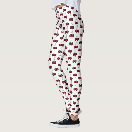 Cherries Ripe Red Cherry Summer Frucht Print Leggings (Links)