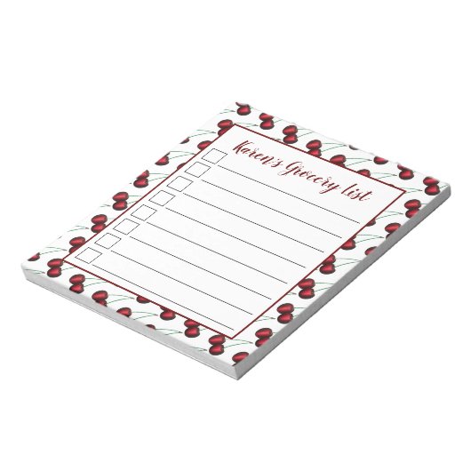 Cherries Ripe Red Cherry Summer Frucht Print Notizblock (Rotiert)