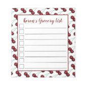 Cherries Ripe Red Cherry Summer Frucht Print Notizblock (Vorderseite)