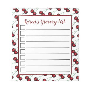Cherries Ripe Red Cherry Summer Frucht Print Notizblock
