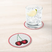 Cherries Ripe Red Cherry Summer Frucht Print Runder Pappuntersetzer (Vor Ort)