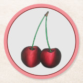 Cherries Ripe Red Cherry Summer Frucht Print Runder Pappuntersetzer (Vorderseite)
