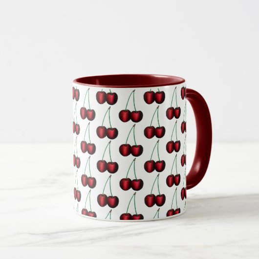 Cherries Ripe Red Cherry Summer Frucht Print Tasse (VorderseiteRechts)