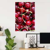 Cherries roter Obstkost frisch nah Poster (Heimbüro)