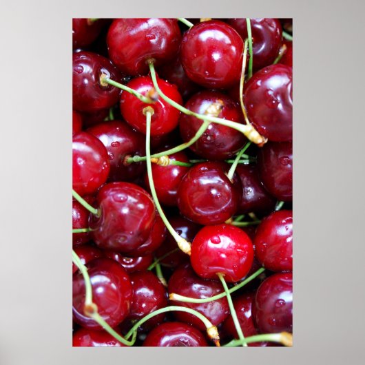 Cherries roter Obstkost frisch nah Poster (Vorne)
