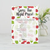 Cherries schätzt die Preis-Brautparty-Spiel Cherry Einladung (Stehend Vorderseite)