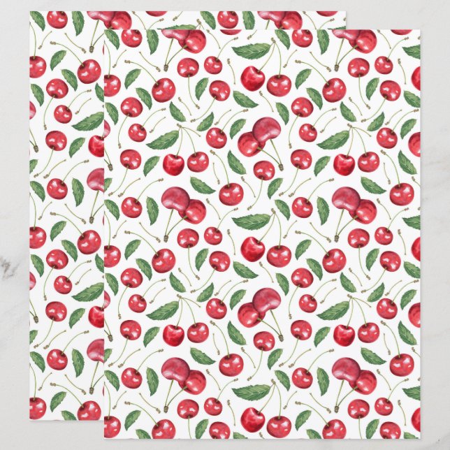 Cherries Scrapbook Paper (Vorne/Hinten)