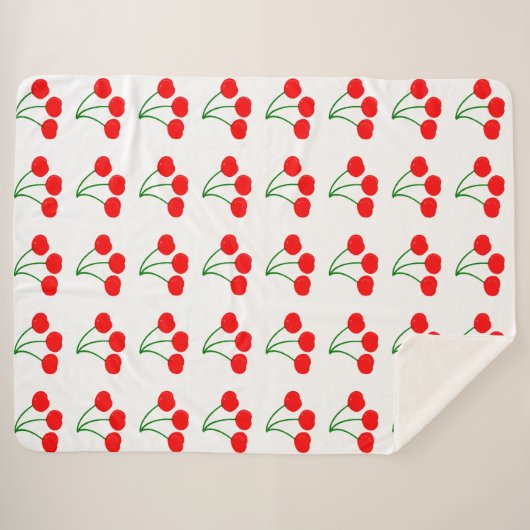 Cherries Sherpa Blanket Sherpadecke (Vorderseite (Horizontal))