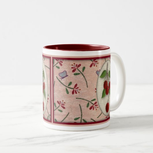 Cherries-Tasse Zweifarbige Tasse (VorderseiteRechts)