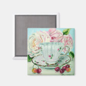 Cherries & Tea Magnet (Vorderseite/Rückseite)