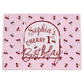 Cherries Thema erste Geburtstag große Geschenktasc Große Geschenktüte (Vorderseite)