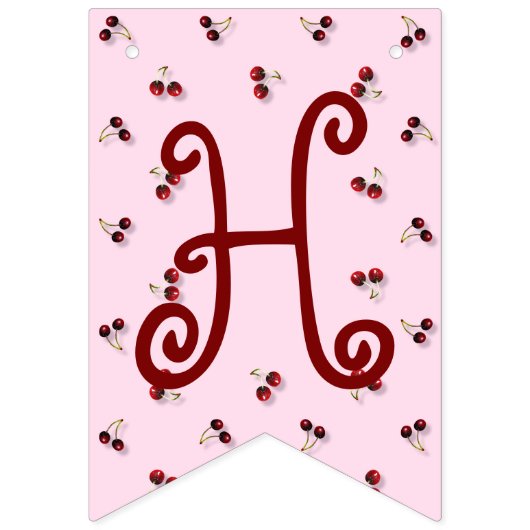 Cherries Theme First Birthday Bunting Banner (Zweite Fahne)