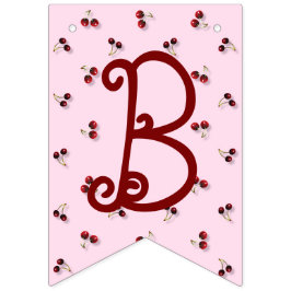Cherries Theme First Birthday Bunting Banner