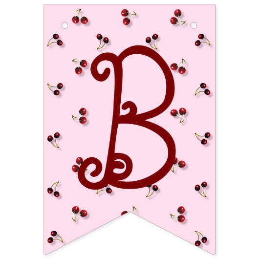 Cherries Theme First Birthday Bunting Banner (Neunte Fahne)