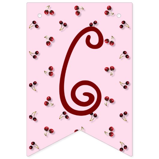 Cherries Theme First Birthday Bunting Banner (Erste Fahne)