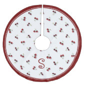 Cherries Tree Skirt Polyester Weihnachtsbaumdecke (Vorderseite)