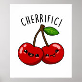 Cherrific Funny Red Cherry Fruchtpuffer Poster (Vorne)