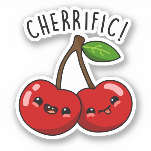 Cherrific Funny Red Cherry Pub Aufkleber (Vorderseite)