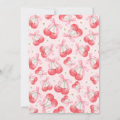 Cherry 1. Geburtstag Party Coquette Cherry Geburts Einladung (Rückseite)