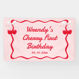 Cherry 1. Geburtstag Party Willkommen Banner