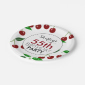 Cherry 55th Birthday Party Paper Teller (Schrägansicht)