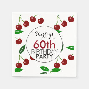 Cherry 60. Geburtstagsparty Papierservietten