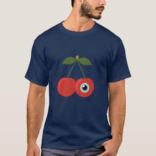 Cherry Alien – Cute Surreal Fruit Art T-Shirt (Vorderseite)