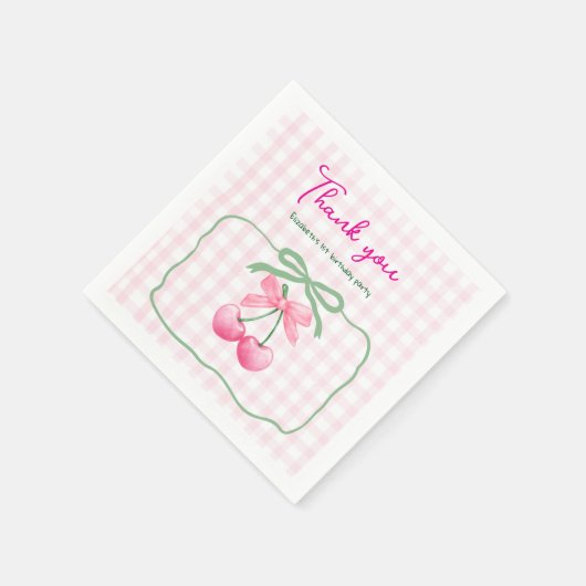 Cherry am ersten Geburtstag Serviette (Ecke)