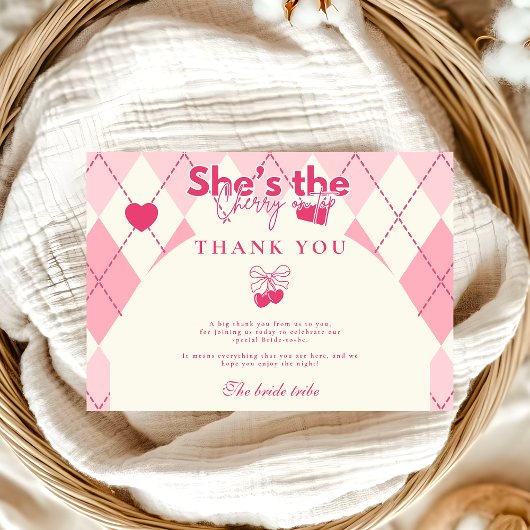 Cherry am oberen Brautparty Dankeskarte